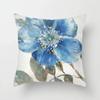 Blue Flower and Bird Print Decorative Pillowcase Living Room Office Ornaments Home Pillowcase