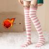1Pair Fashion Girl Cute Winter Striped Coral Velvet Long Socks Warm Knee Length Socks Cute Bear Sheep Home Towel Stockings