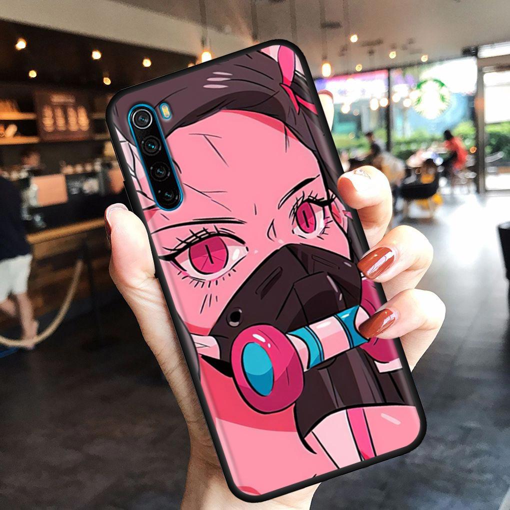 Super Cute Girl Anime Mobile Phone Shell for Redmi Note 10 11 11S 11E 7 8 8T 9 9S 9T Pro Plus 4G 5G Black Soft Case Cover Fundas