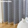 1PC NAPEARL Simple and Versatile Japanese Printed Tassel Edge Semi Blackout Curtain for Small Window Kitchen Bedroom Living Room Home Decor