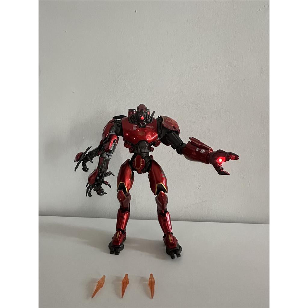 Pacific Rim Chrome Crimson Typhoon Jaeger Action Figure, Light‑Up Version, Movable Joints Collectible Mecha Toy