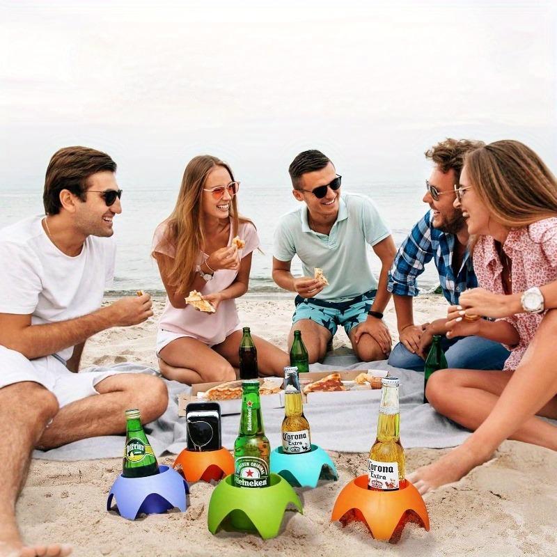 1pc/Set of 5 Mixed Color Beach Coasters - Plastic Trays for Drinks, Cell Phones and Accessories