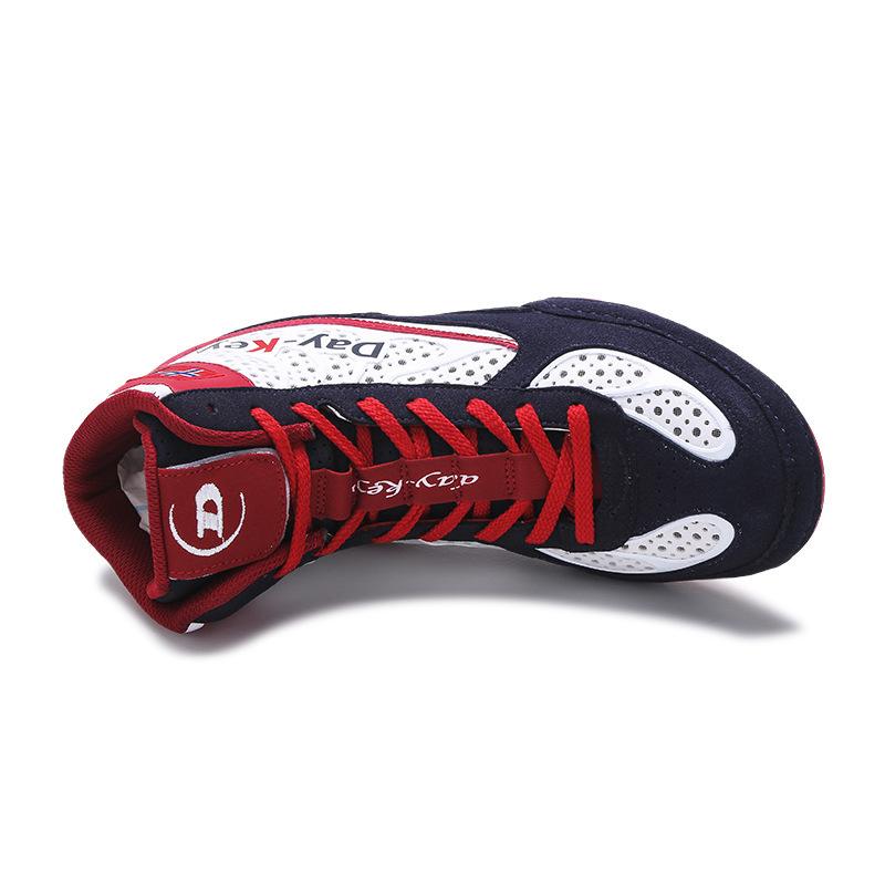 Factory direct sales new spot wrestling shoes high-top men's shoes adult training shoes breathable and wear-resistant