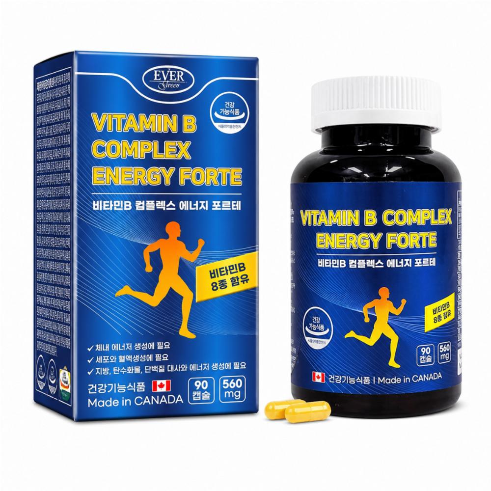 HnF Vitamin B Complex Energy Forte, Direct Import from Canada, KFDA Certified, 90 Sets (1 Serving)