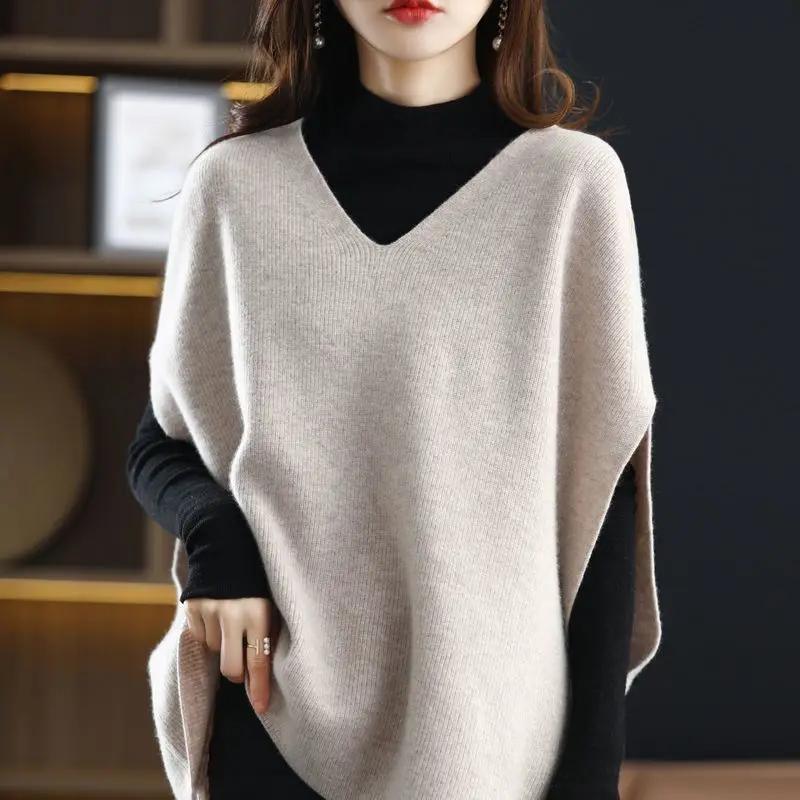 

V-Neck Waistcoat Korean Style Clothing Lady Sweaters Pullover Knit Vests for Women Fashion 2025 Jumper Youthful Clothes Classic One size