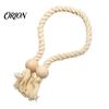 Reusable Magnetic Tiebacks 1Pc Boho Curtain Tieback, Twisted Rope Wooden Bead Quick Secure Ties Holders, Decorative Drapery Holdbacks for Bedroom
