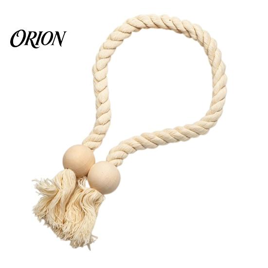 Reusable Magnetic Tiebacks 1Pc Boho Curtain Tieback, Twisted Rope Wooden Bead Quick Secure Ties Holders, Decorative Drapery Holdbacks for Bedroom