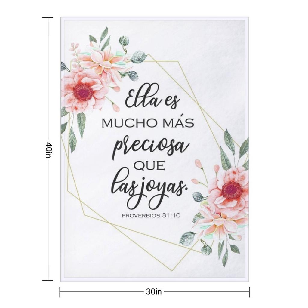 Spanish bible verse Proverbios 31:10 Throw Blanket blankets and throws christmas gifts Summer Beddings Summer Blankets