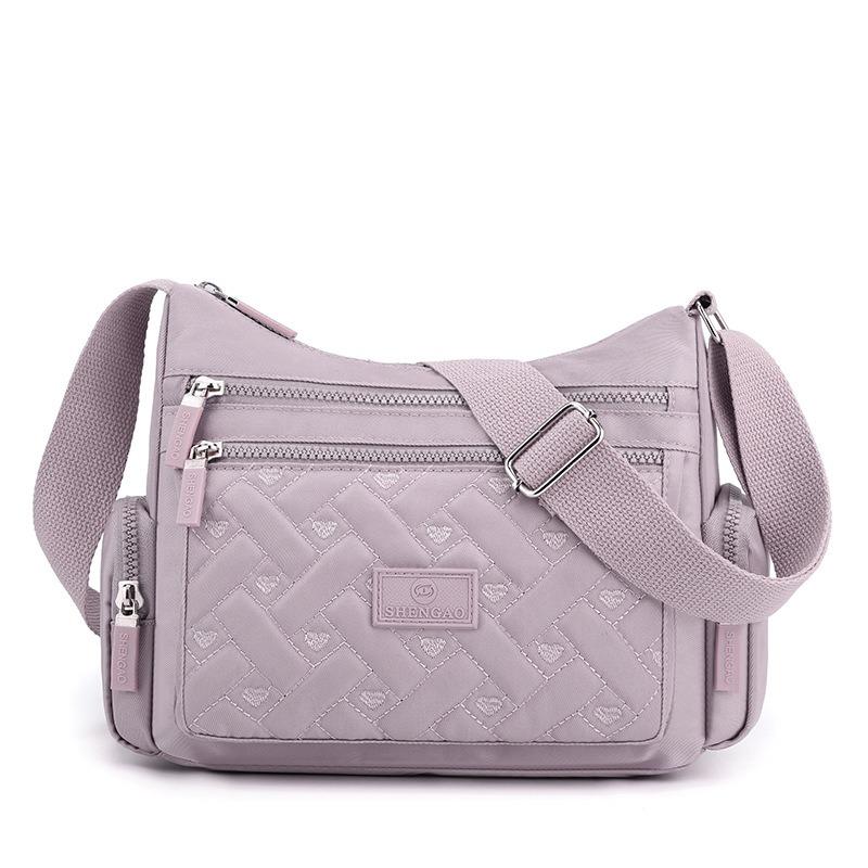 Autumn Large Bag Multi-Compartment Women Shoulder Bag Creative Diamond Stitching Crossbody Bag Large Capacity Nylon Fabric Women Bag