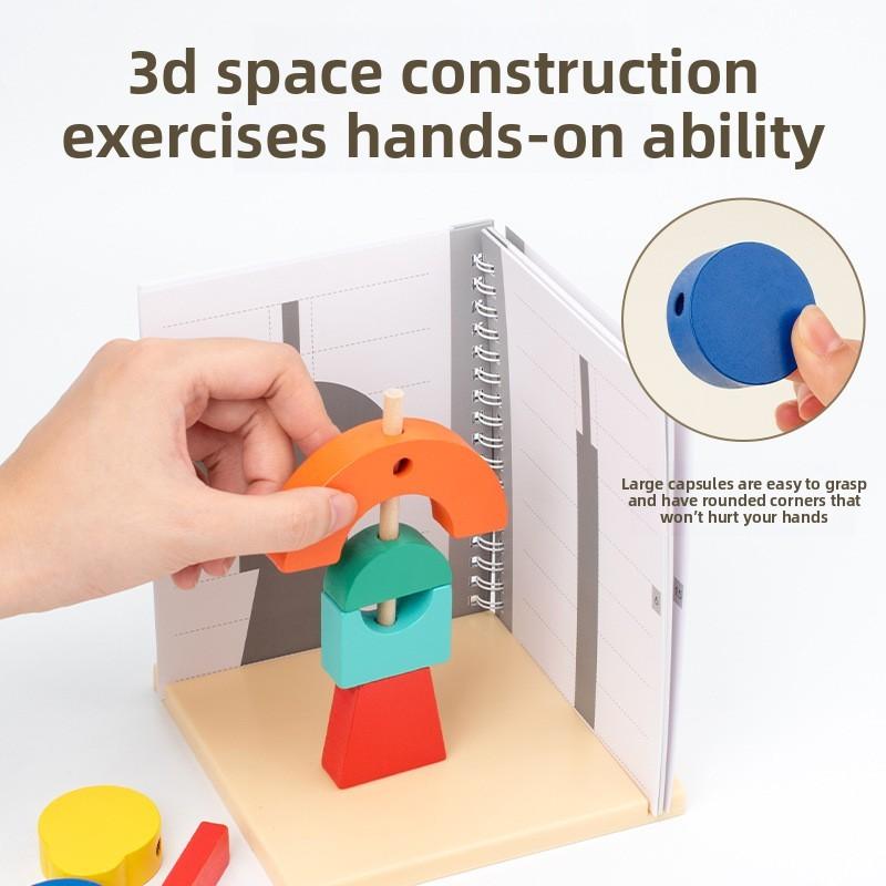 3d Projection Wooden Building Blocks Learning Toy For Kids Development Brain