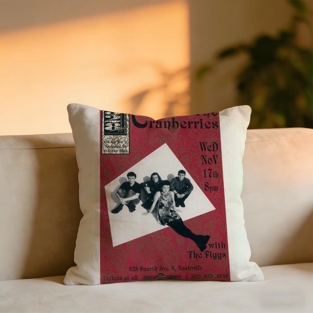 CCranBeRries Band Album Cover Cushion Cover Cozy Velvet Throw PillowSoft Warm Cushion For Sofa Bed