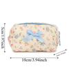 Embroidered Bowknot Quilted Cosmetic Pouch Floral Print Small Coin Purse  Teenage Girls