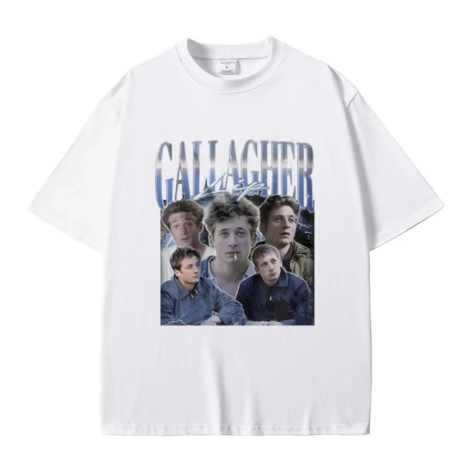 

Lip Gallagher Graphic Print T Shirts Men Women Vintage Gothic T-shirt Men Women s Fashion Oversized Streetwear Male Casual Tees S чёрный