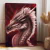 Custom Fantasy Dragon Metal Wall Art Decorative Iron Painting with Red Eyes for Home Office Decoration