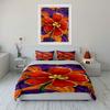 Red flowers with gold. Bedding sets Duvet cover sets Duvet covers Pillowcases(1 * Duvet Cover 2 * Pillowcases without duvet insert)
