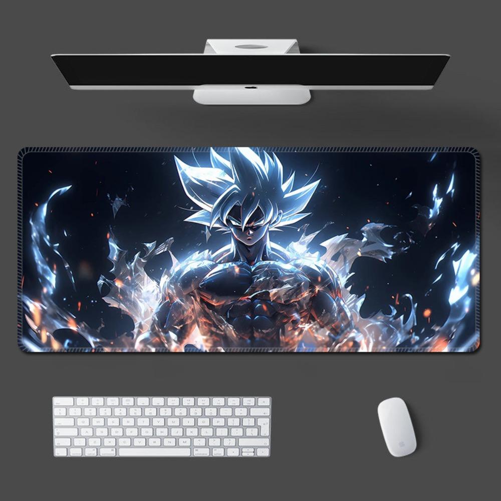 Japanese Anime Leather Anime Dragon Ball Waterproof Anti-Slip Mouse Pad Son Goku Desk Pad Customized Locking Edge Laptop Keyboard Pad Writing Pad