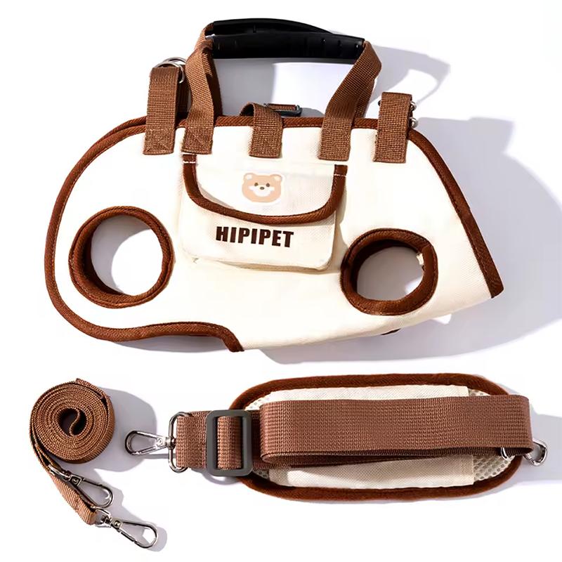Tragbarer Multifunktionaler Abschlepp-Rucksack Doppel-Schulter Hund-Rucksack Crossbody Haustier-Transporttasche Atmungsaktiv Outdoor Haustier-Tasche