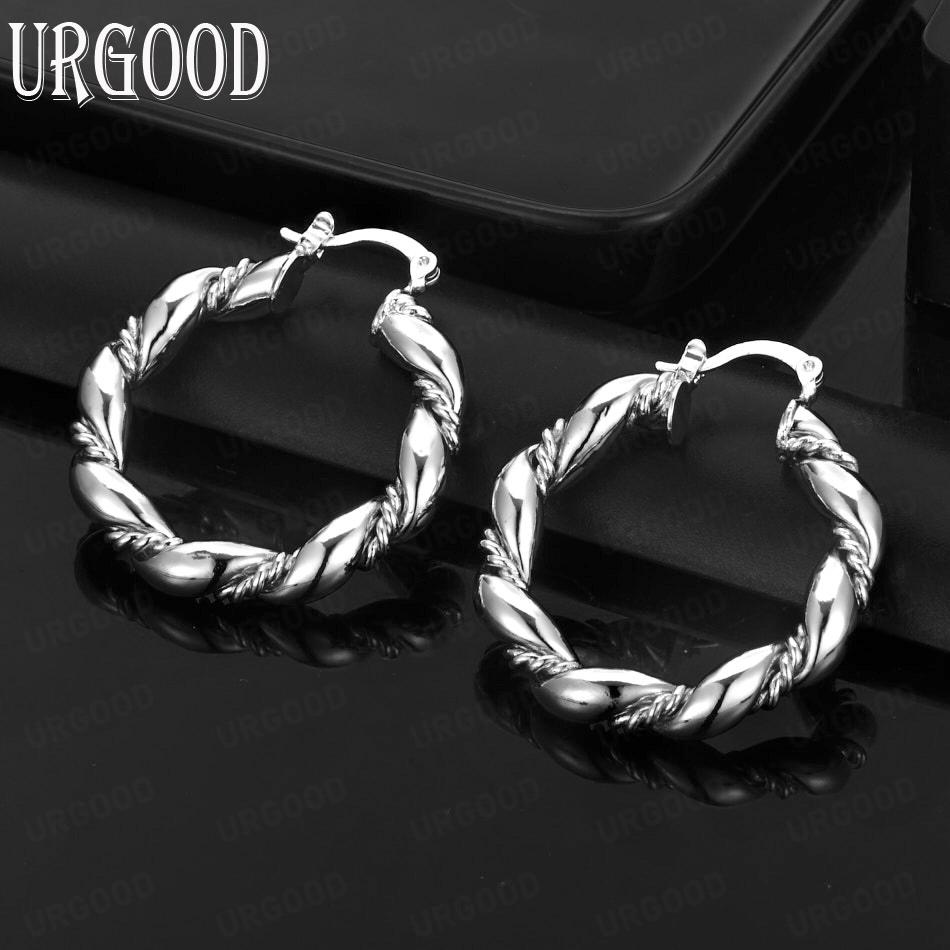 925 sterlingsølv fritert deig vridd piercing øredobber mote bryllupssmykker