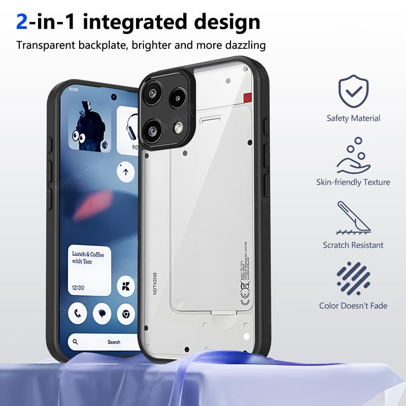 Transparent Silicone Case For Nothing Phone 3A Lite NothingPhone 3A Lite 3ALite Pro PC Back TPU Bumper Shockproof Phone Cover