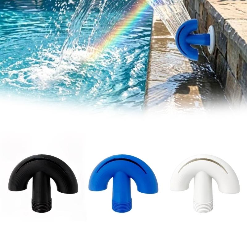 Swimming Pool Waterfall Nozzle, Compacts 3/4Inch Fountains Sprayer for Backyard Pool Wall Return Jet Water Feature Decor
