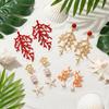 Dainty Coral Branch Drop Earrings for Women Exaggerated Imitation Pearl Dangle Earrings Vacation Beach Party Jewelry Gift
