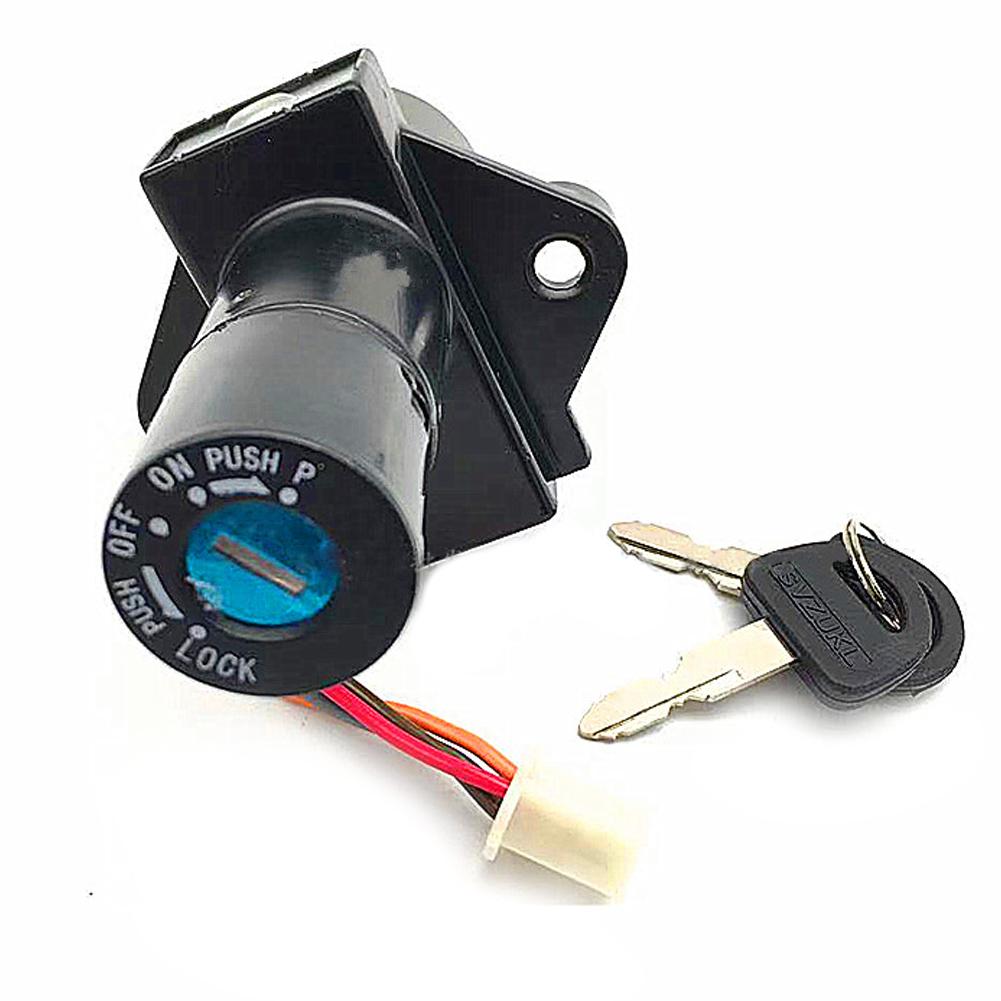 Motorcycle Electrical Ignition Switch Fuel Gas Cap Cover Seat Key Lock Set for Suzuki GN250 WJ250 1985-2001
