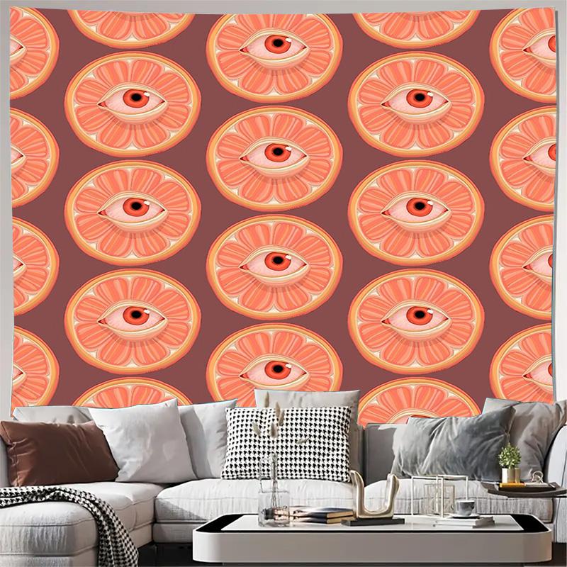 

Без рамы Оранжевый Лом Тканый Настенный Коврик Декор Фруктами Цитрусовых Кухонная Эстетика Тропическая Перегородка Бохо Атмосфера Комната в Общежитии 74x94cm(29x37in)