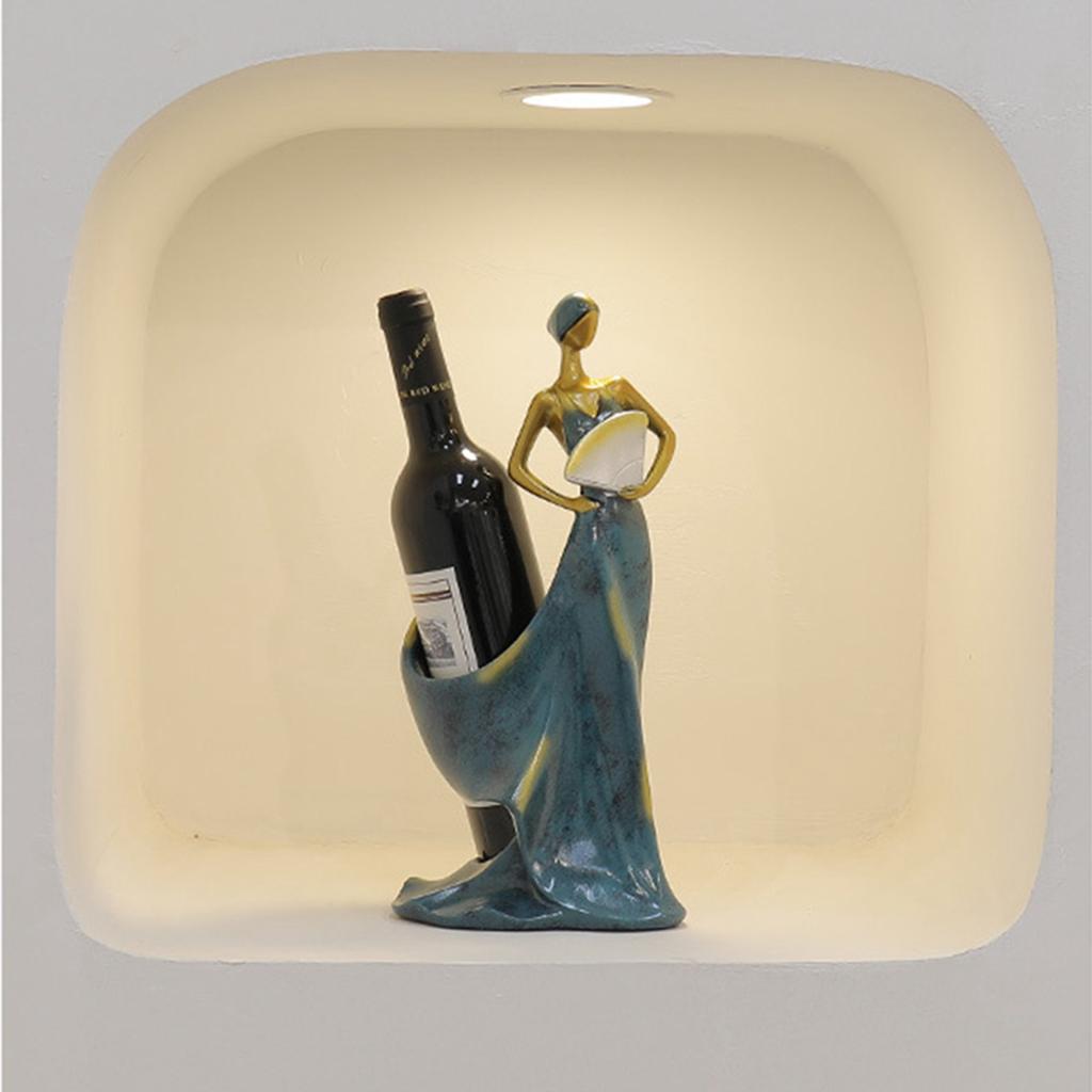 Šokančios merginos figūrėlės Vyno laikiklio statula Sintetinės dervos Vyno butelių stovas Baro prekystaliui