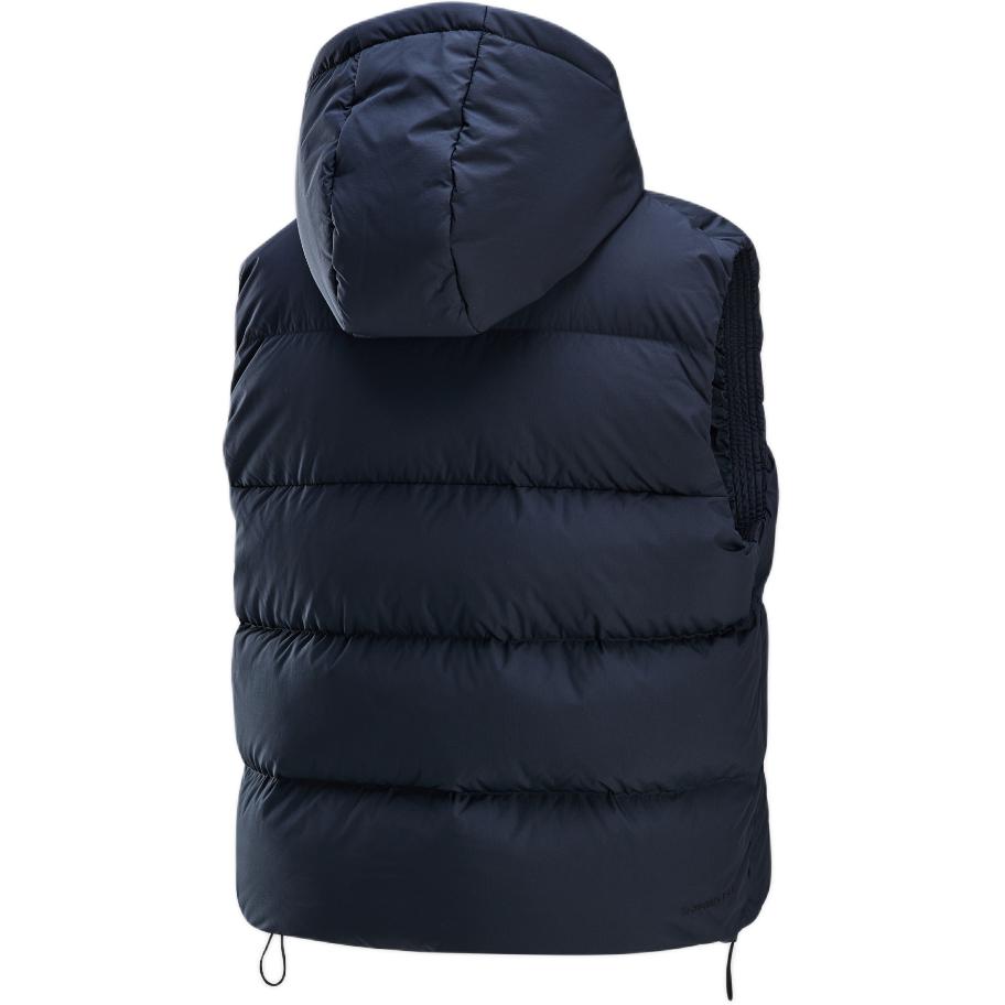 Nike Îmbrăcăminte sport Metrotherma-Fit Puffer cu logo, cu glugă, călduroasă, confortabilă, vestă fără mâneci cu puf pentru femei, negru, alb, FZ5933-010