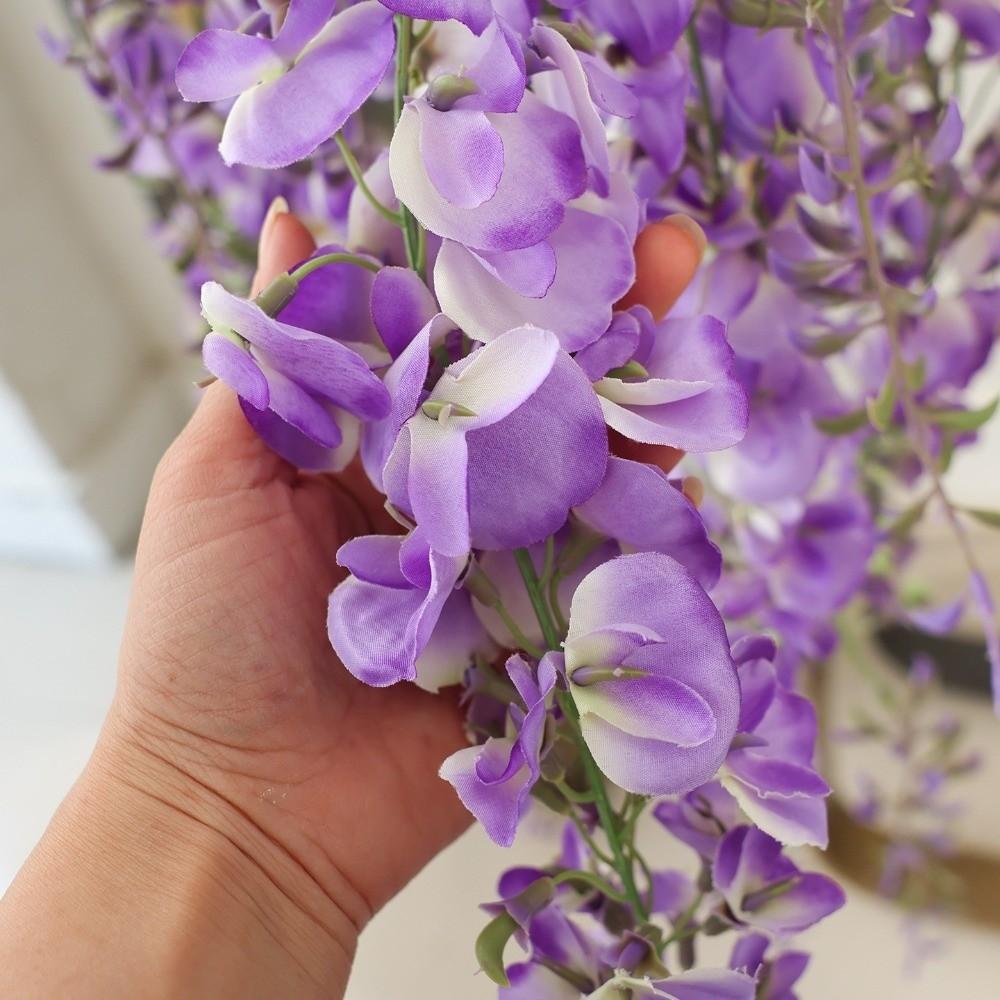 New Long Branch Artificial Flower 3 Forks Hanging Decor Wisteria Vine Garland 180cm Wisteria Flowers Home