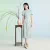 Sancai New Chinese Style Cheongsam Long Dress
