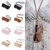 Solid Color Hanging Neck Glasses Bag Portable Eyeglasses Case Sunglasses Storage Clip  Travel