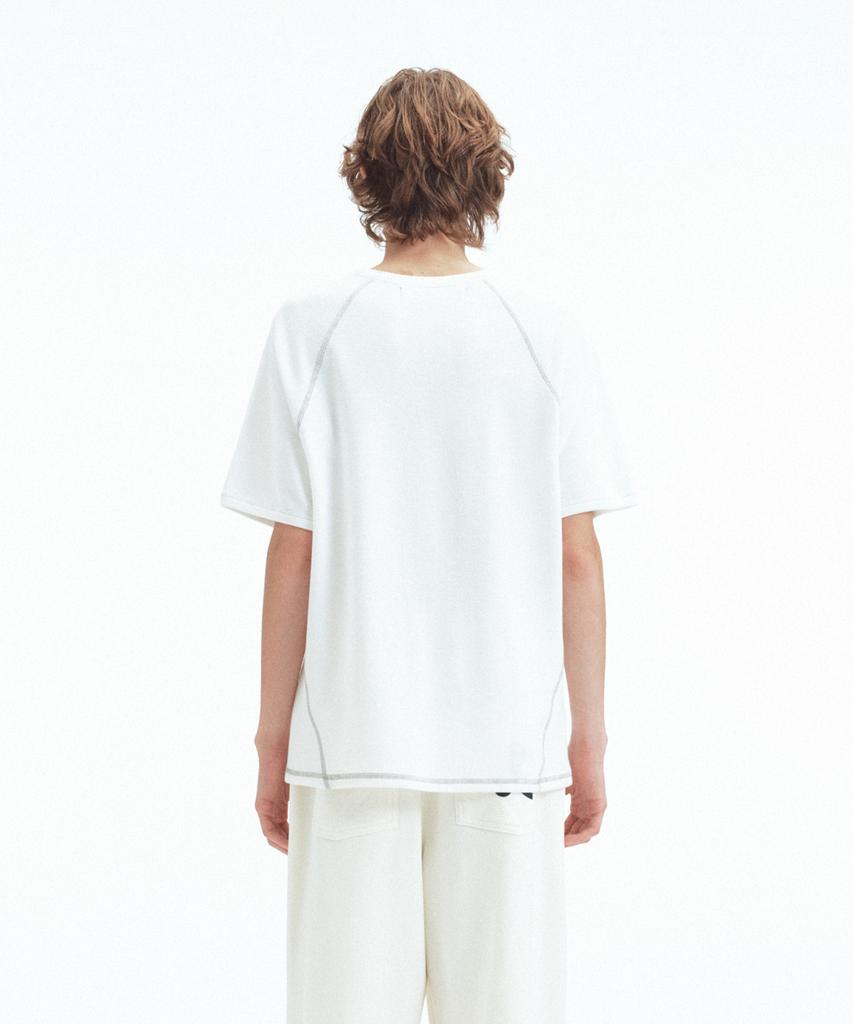 REST&RECREATION Waffle Raglan T-Shirt - White