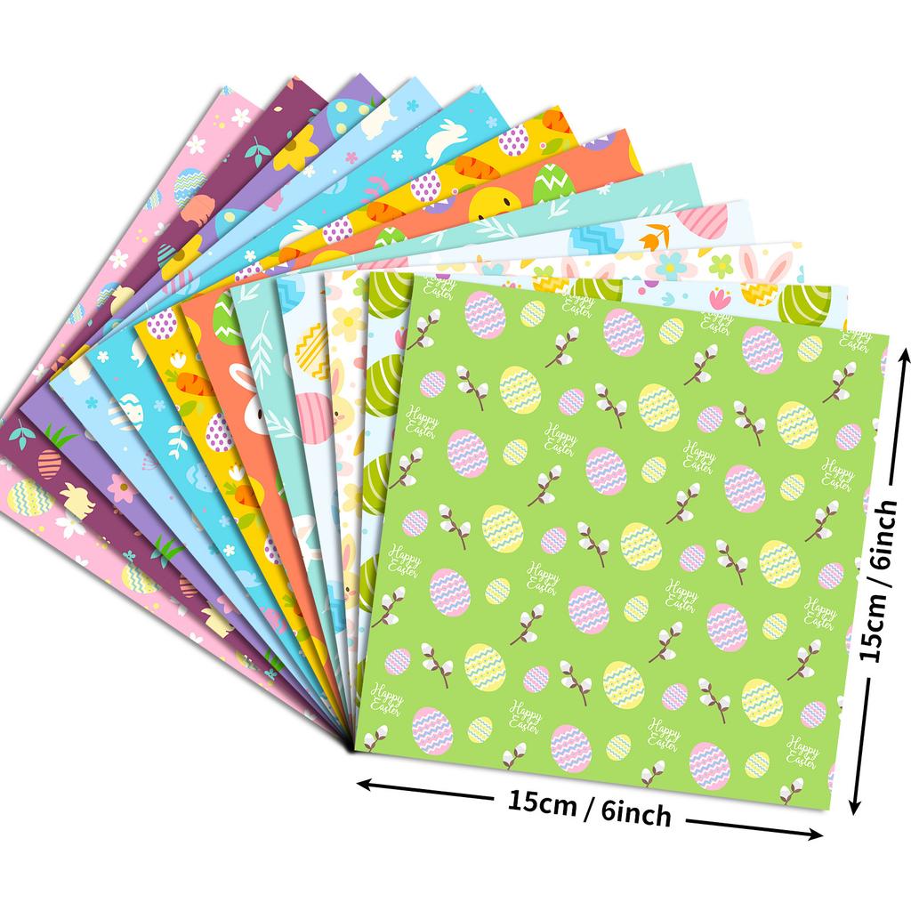 12 Pieces of Color Rebirth Easter Material Paper DIY Material Paper Non-sticky Ins Hand Account Base Background Paper