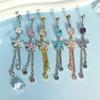 Rhinestone Zircon Navel Ring Stainless Steel Body Piercing Jewelry Fashion Belly Button Ring  Women