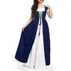Medieval Themed Costume Dress With Linen Blend Fabric And Flared Skirt For Cosplayers And Enthusiasts