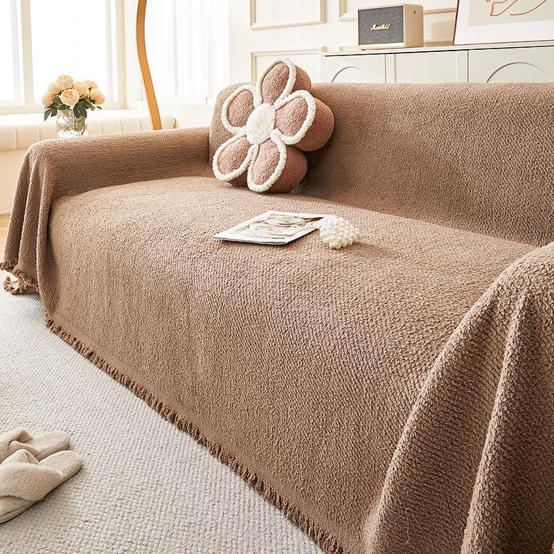 Plush Yarn Simple Sofa Towel Winter Universal Sofa Cover Full Set Non-Slip Warm Sofa Towel Cover Cloth