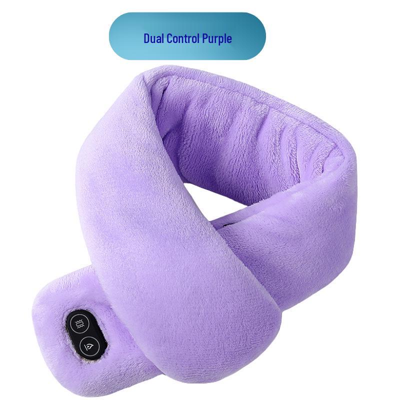 Smart Heated Scarf with Vibration Massage for Men & Women - Winter Neck Warmer, Solid Color