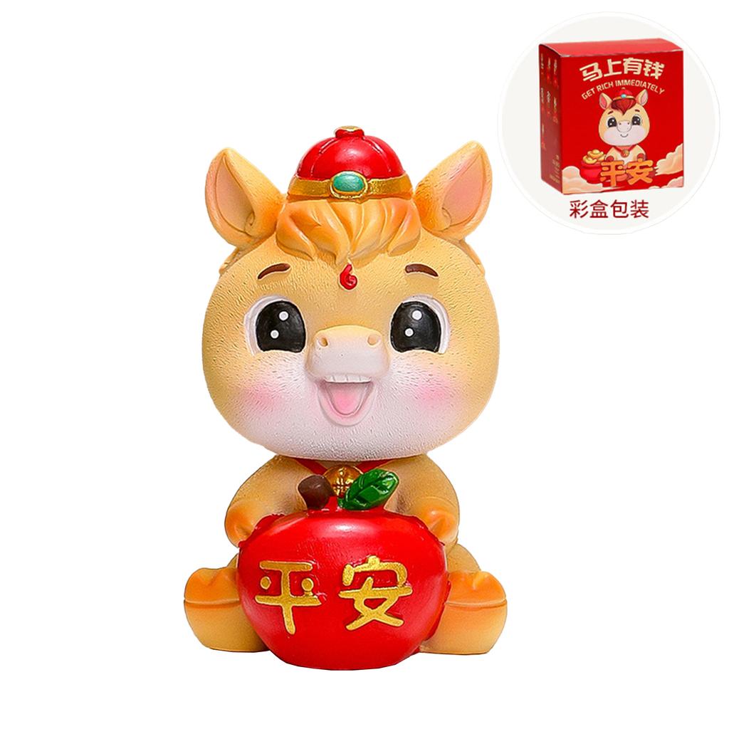 Year of the Horse Mascot Baby Horse Zodiac New Year Ornament Desktop Decoration Small Horse Cartoon Doll