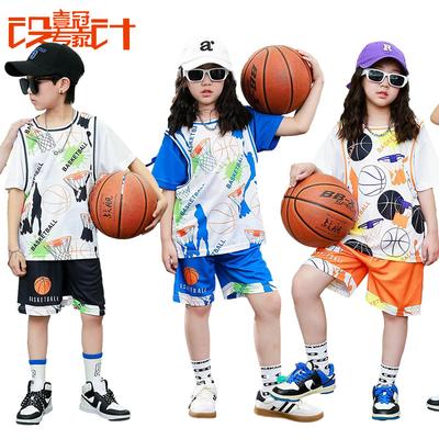 Children's Jerseys Basketball Jerseys Summer Short-sleeved Program Performance Jerseys Sports and Leisure Suits Student Game Training Shirts
