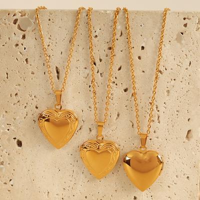 Heart Pendant Necklace Personalized Steel Gold-plated Pendant Neck Chain Niche Design Jewelry