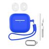 For AirPods 4 Earphone Silicone Case Set with Anti-Lost Keychain, Strap, Ear Tips, Cleaning Pen
