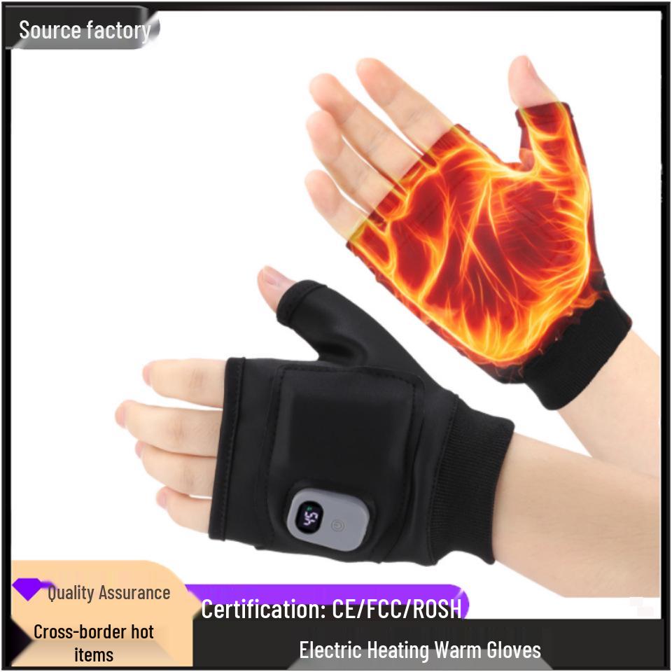 Smart USB Heated Fingerless Winter Gloves