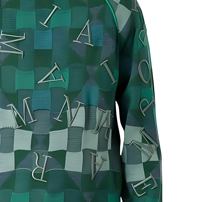 Emporio Armani Embroidered Letter Raglan Knit Sweater Men Sweater Green 6L1MV9-1M08Z-F510