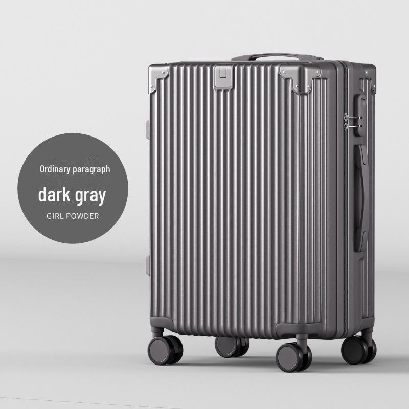 2024 New Multifunctional Luggage: 20-Inch Travel Suitcase & 24-Inch Trolley Case with Lock, Leather Finish, Unisex Design