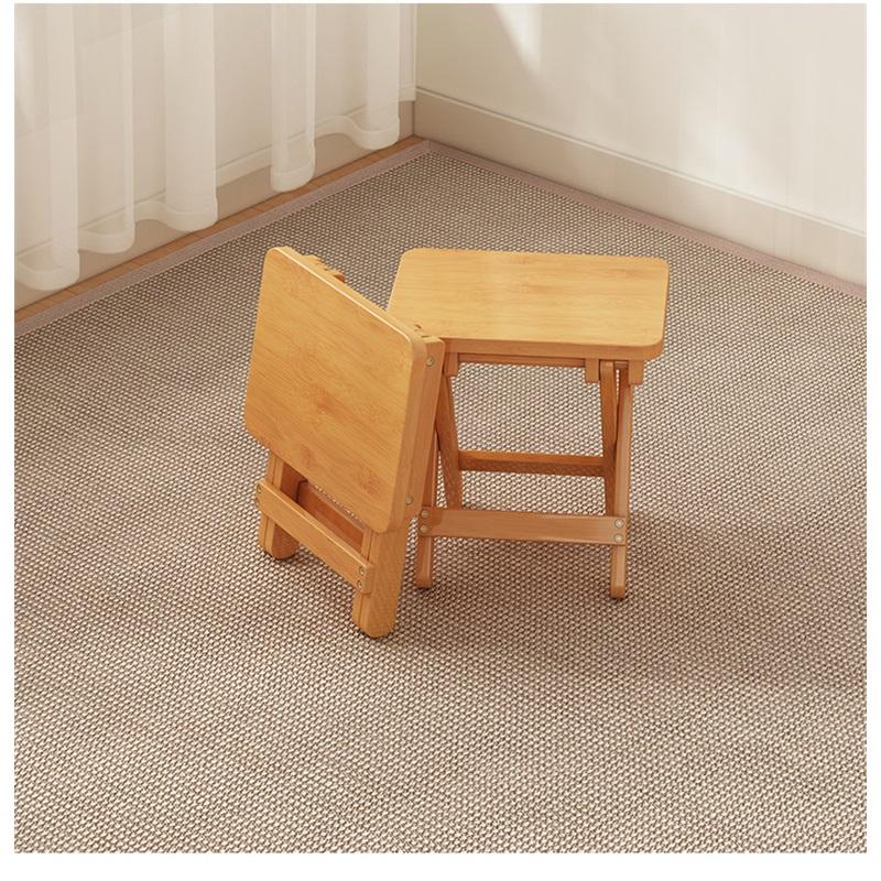 Household Foldable Horse Stool, Solid Wood Wear-resistant Low Stool, Comfortable Sitting Bench for Indoor Use