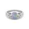 8X6MM Oval Opal Gemstone 925 Sterling Silver Solitaire Vine-Inspired Women Wedding Ring