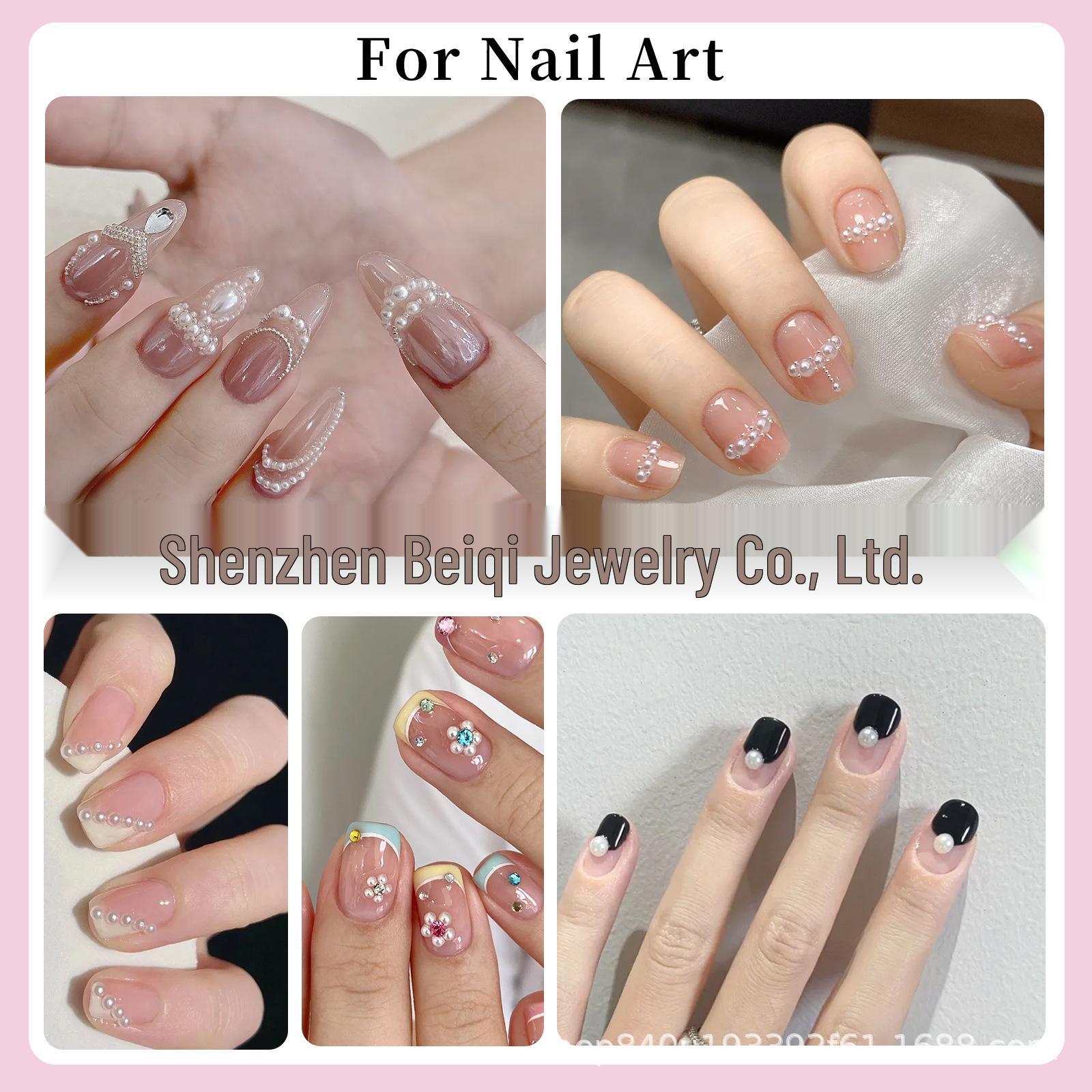 Internet Celebrity Nail Art: High Gloss White Half-Pearl Nail Caps