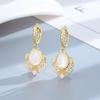 Gold Silver Drop Earrings for Women Vintage Jewelry Wedding Engagement Hoop Earrings Gifts