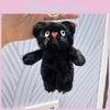 Cute Adorable Black And Rose Red Cat Plush Toy Keychain Pendant For Bags And Accessories